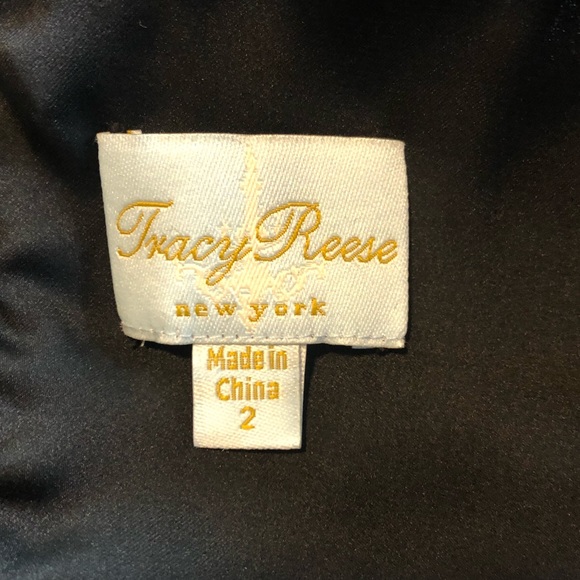 TRACY REESE Black Velvet Knee-Length Dress, Size 2 - Picture 4 of 8